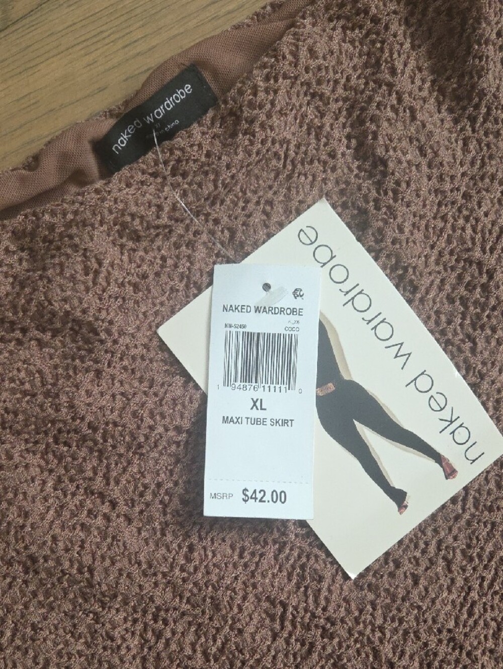 naked wardrobe mauve textured maxi skirt - Picture 2 of 2
